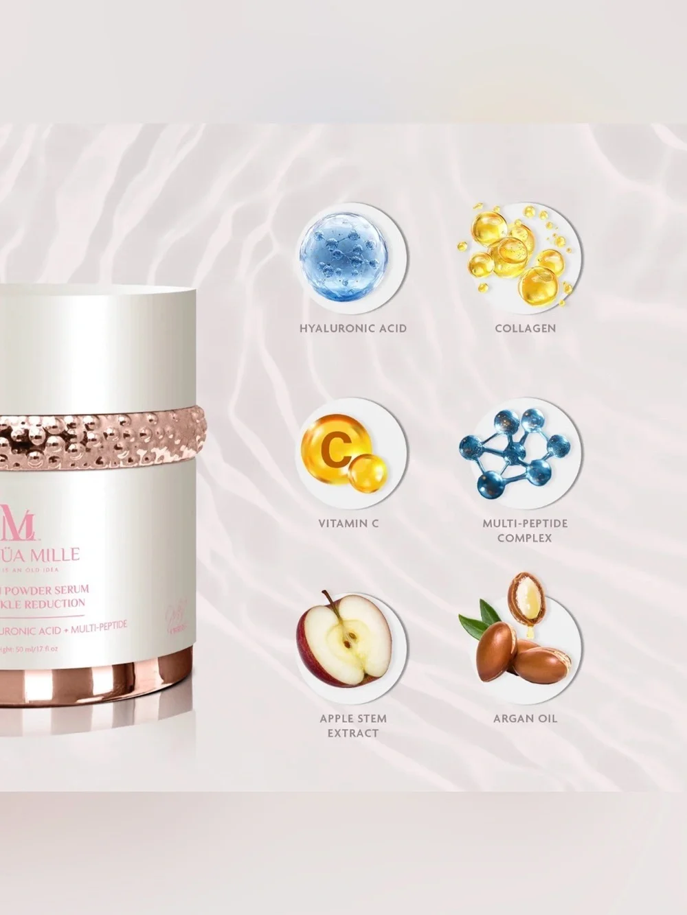 Latoua Mille Collagen Powder Serum for Wrinkle Reduction Hyaluronic Acid+Peptide